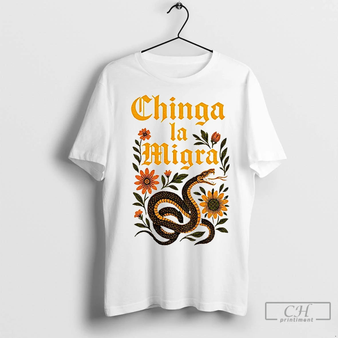 Premium Chinga La Migra Snake Protest Tee Abolish Ice