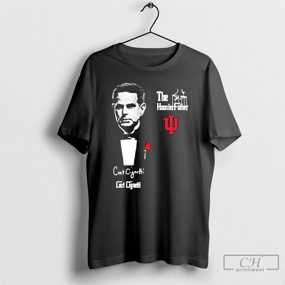 Premium Curt Cignett The Indiana Hoosier Father Signature Portrait T-Shirts, Hoodie, Sweatshirt | WearSparks.com