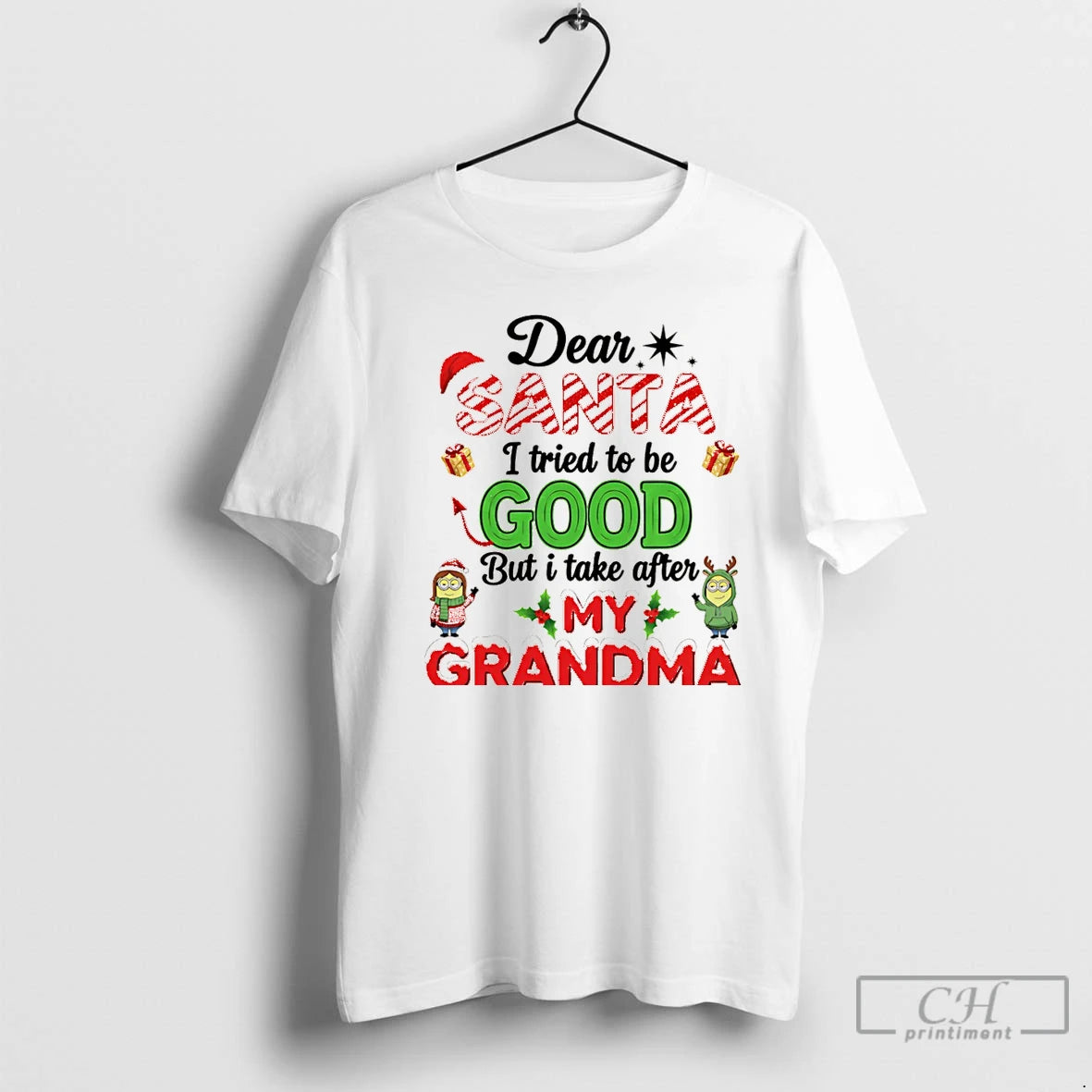 Premium Dear Santa I Tried To Be Good But I Take After My Grandma Minion T-Shirts, Hoodie, Sweatshirt | WearSparks.com