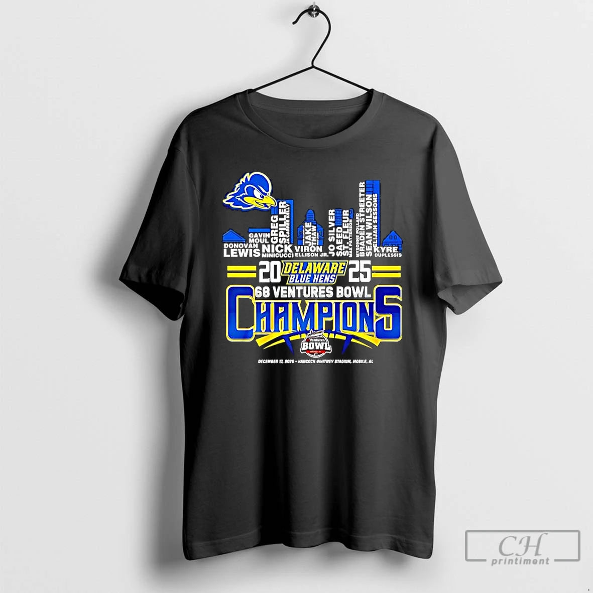 Premium Delaware Fightin Blue Hens Champions Name Players Skyline City T-Shirts, Hoodie, Sweatshirt | WearSparks.com
