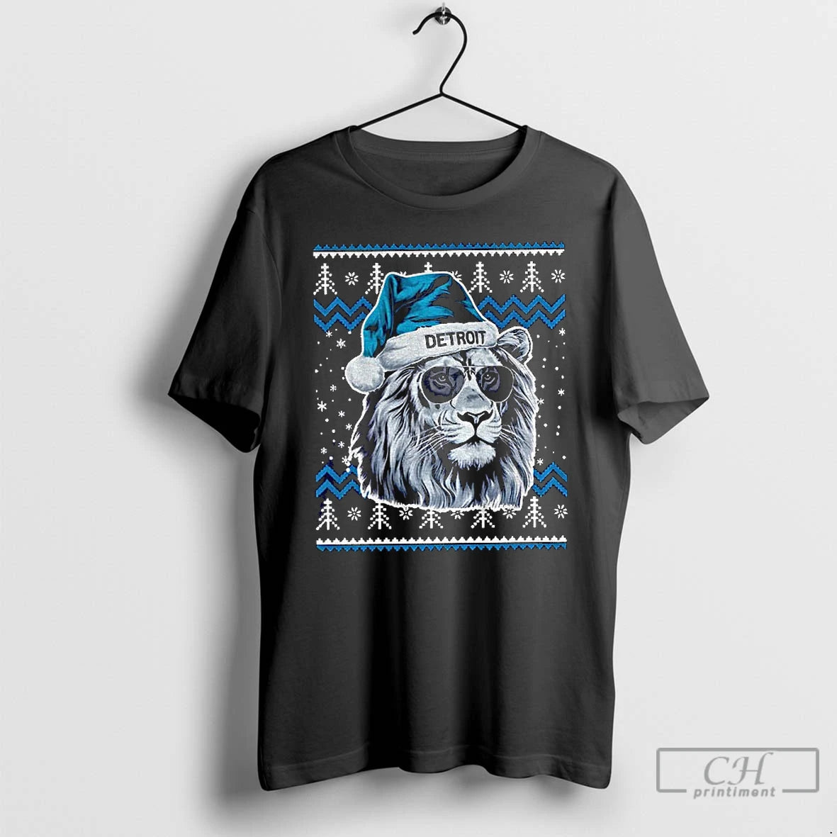 Premium Detroit Football Mascot Ugly Pattern Vintage Christmas T-Shirts, Hoodie, Sweatshirt | WearSparks.com