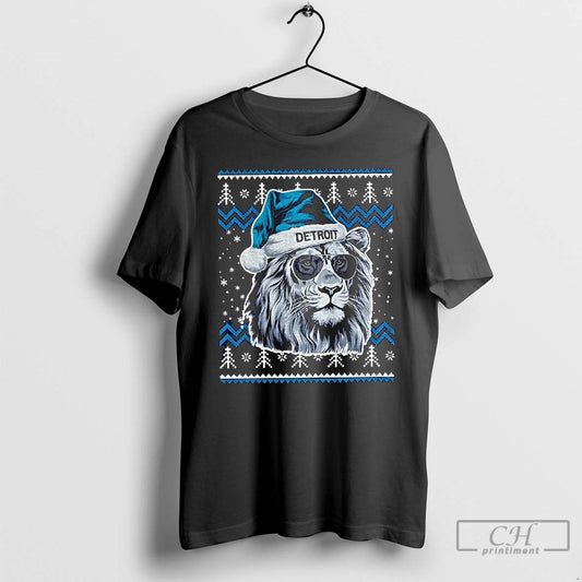 Premium Detroit Football Mascot Ugly Pattern Vintage Christmas T-Shirts, Hoodie, Sweatshirt | WearSparks.com