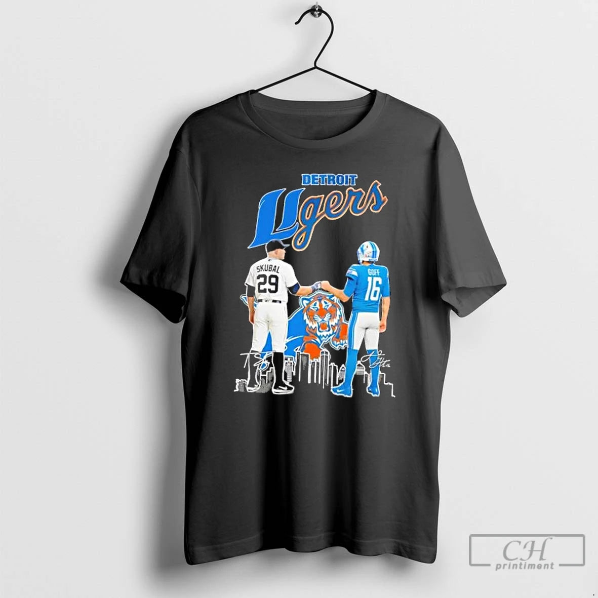 Premium Detroit Ligers Skubal Tigers X Goff Lions Sports Skyline T-Shirts, Hoodie, Sweatshirt | WearSparks.com