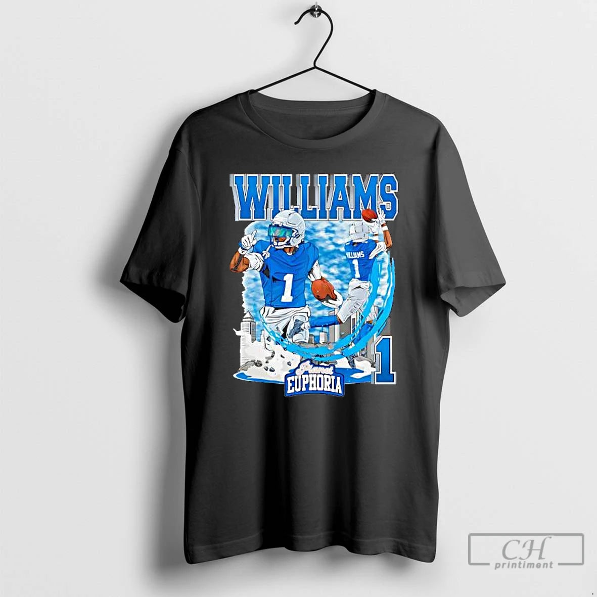 Premium Detroit Lions Jameson Williams 1 Skyline Graphic T-Shirts, Hoodie, Sweatshirt | WearSparks.com