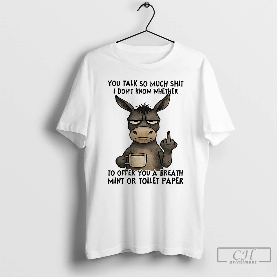 Premium Donkey Middle Finger You Talk So Much Shit I Dont Know Whether To Offer T-Shirts, Hoodie, Sweatshirt | WearSparks.com