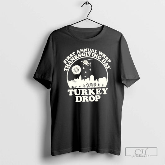 Premium First Annual Wkrp Thanksgiving Day Turkey Drop Shirt Sweater Hoodie, Sweatshirt | WearSparks.com