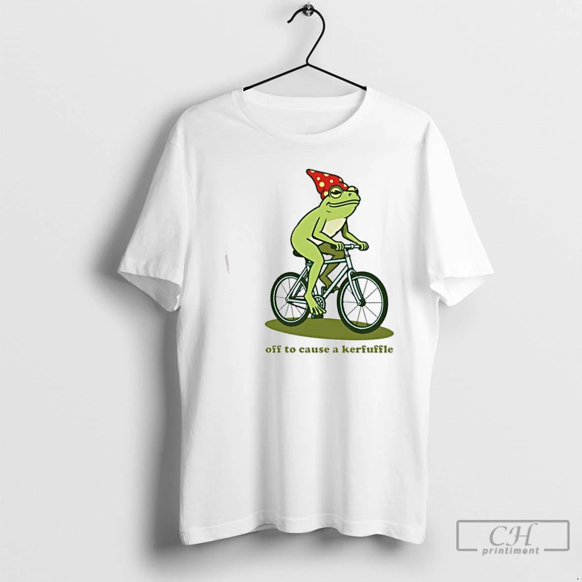 Premium Frog Bike Bicycle Off To Cause A Kerfuffle T-Shirts, Hoodie, Sweatshirt | WearSparks.com
