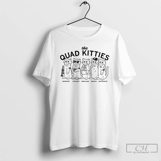 Premium Funny Cat The Quad Kitties Davenpurrt Kittendorf Pawk Island Meowline And East Meowline T-Shirts, Hoodie, Sweatshirt