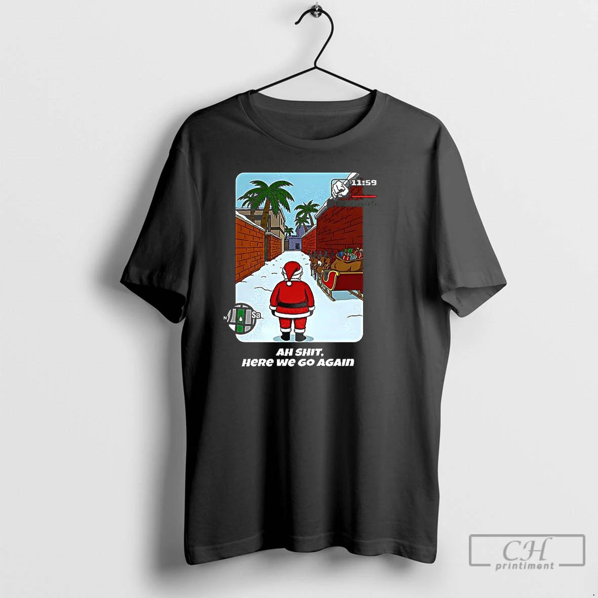 Premium Gta San Andreas Santa Ah Shit Here We Go Again Christmas T Shirts Sweater Hoodie, Sweatshirt | WearSparks.com