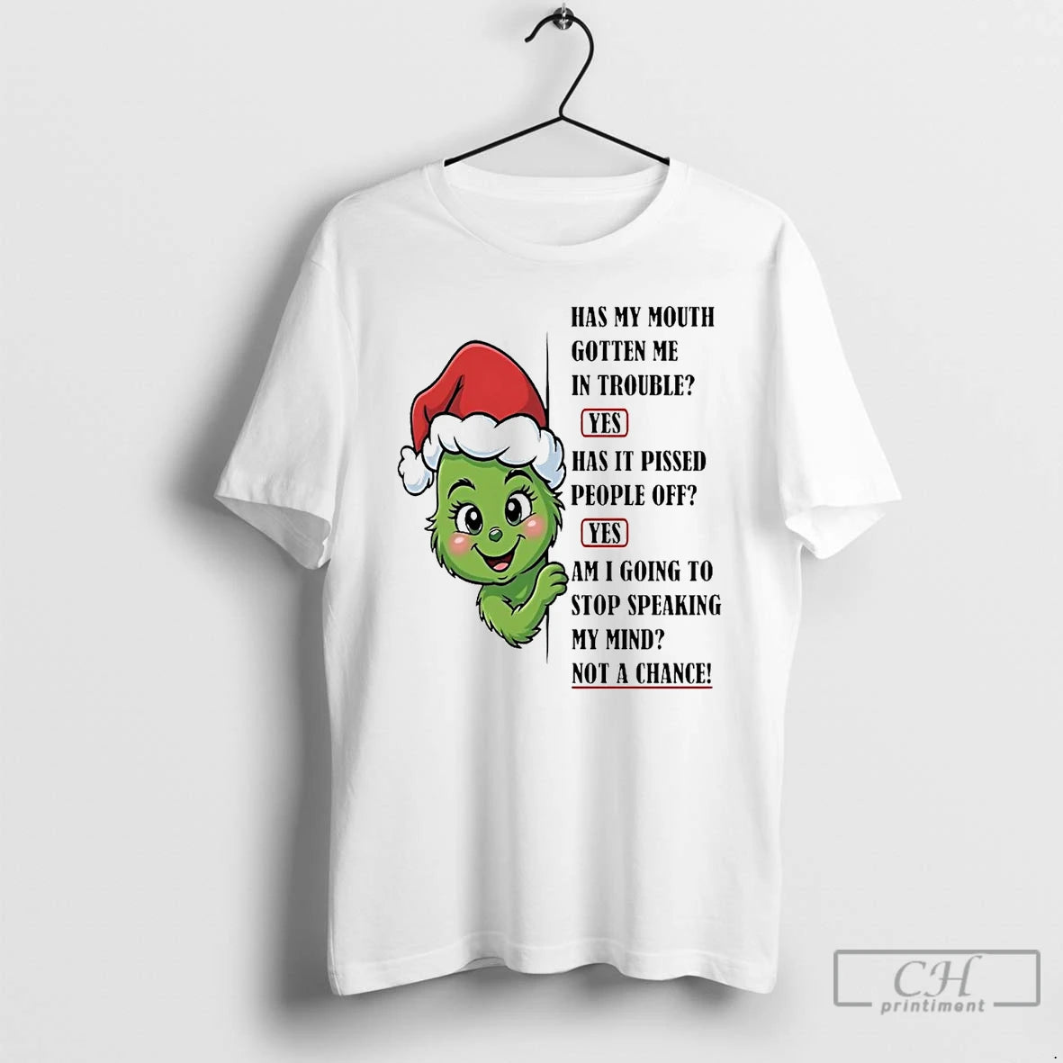 Premium Grinch Has My Mouth Gotten Me In Trouble Pissed People Off Christmas T Shirts Hoodie, Sweatshirt | WearSparks.com