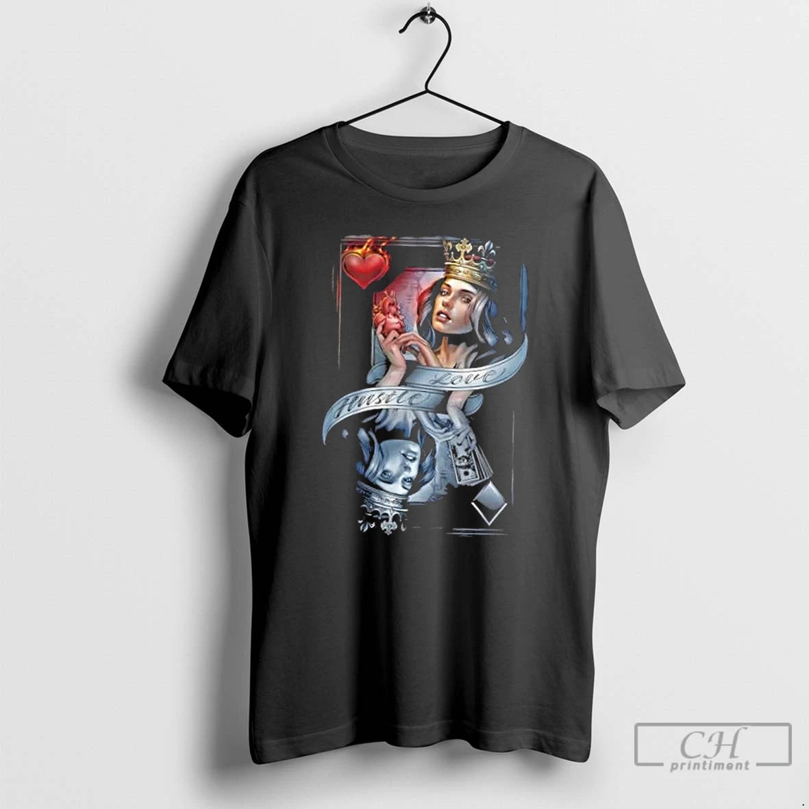 Premium Hustle Love Q Card T-Shirts, Hoodie, Sweatshirt | WearSparks.com