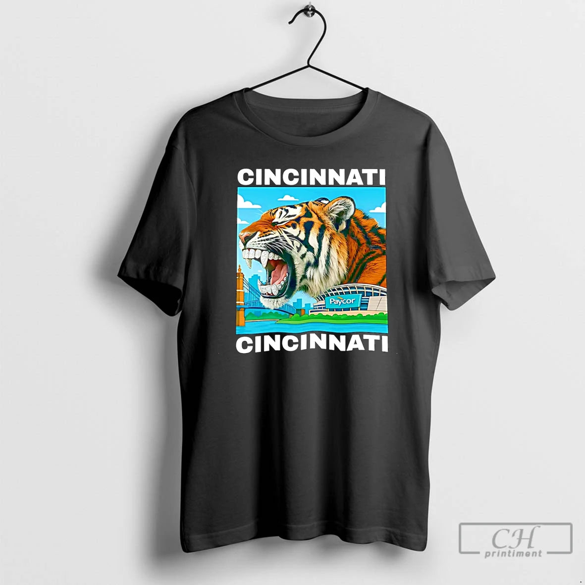 Premium Iced Out Grillz Cincinnati Tiger Roaring City Skyline Christmas T-Shirts, Hoodie, Sweatshirt | WearSparks.com