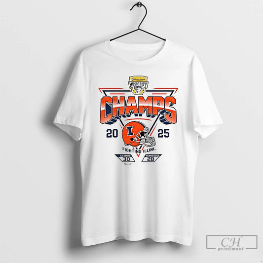 Premium Illinois Fighting Illini Football 2025 Transperfect Music City Bowl Fighting Illini T Shirts Sweater Hoodie,...
