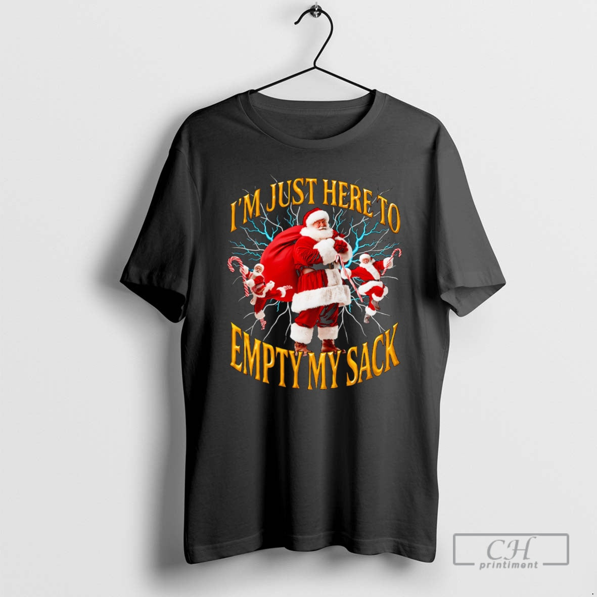 Premium Im Just Here To Empty My Sack Santa Shirt Sweater Hoodie, Sweatshirt | WearSparks.com