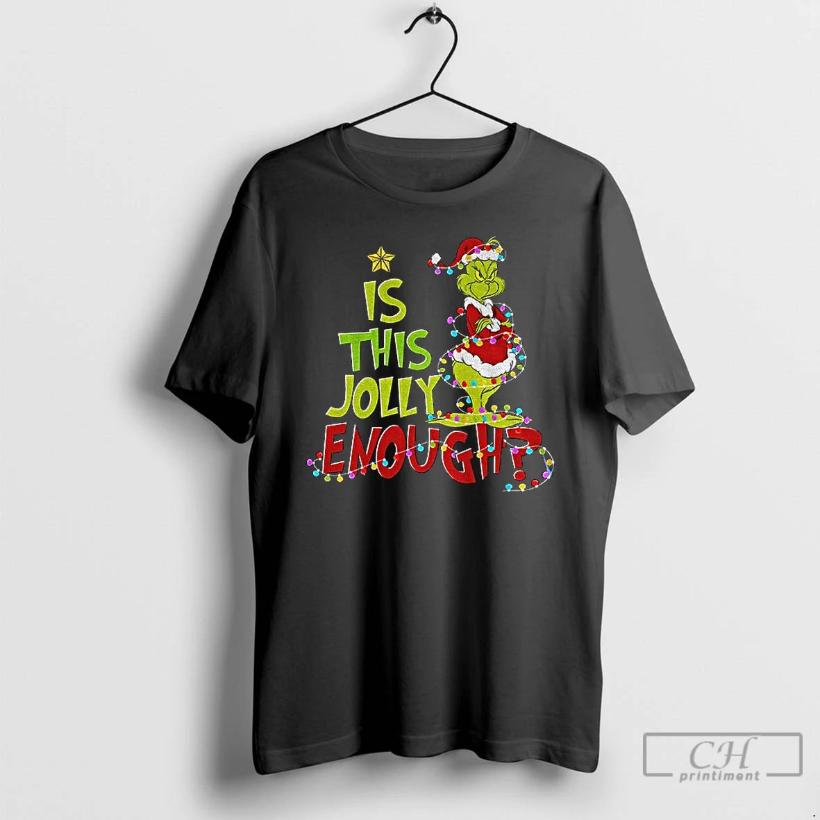 Premium Is This Jolly Enough Grinch Santa Merry Christmas T-Shirts, Hoodie, Sweatshirt | WearSparks.com