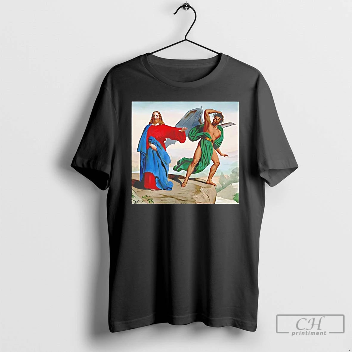 Premium Jesus Satan Tempts Christ On The Mountain T-Shirts, Hoodie, Sweatshirt | WearSparks.com