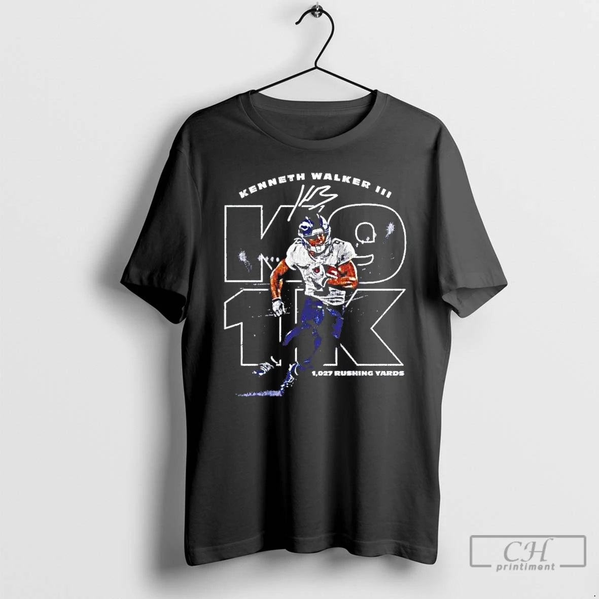 Premium Kenneth Walker Iii 1027 Rushing Yards Signature T-Shirts, Hoodie, Sweatshirt | WearSparks.com