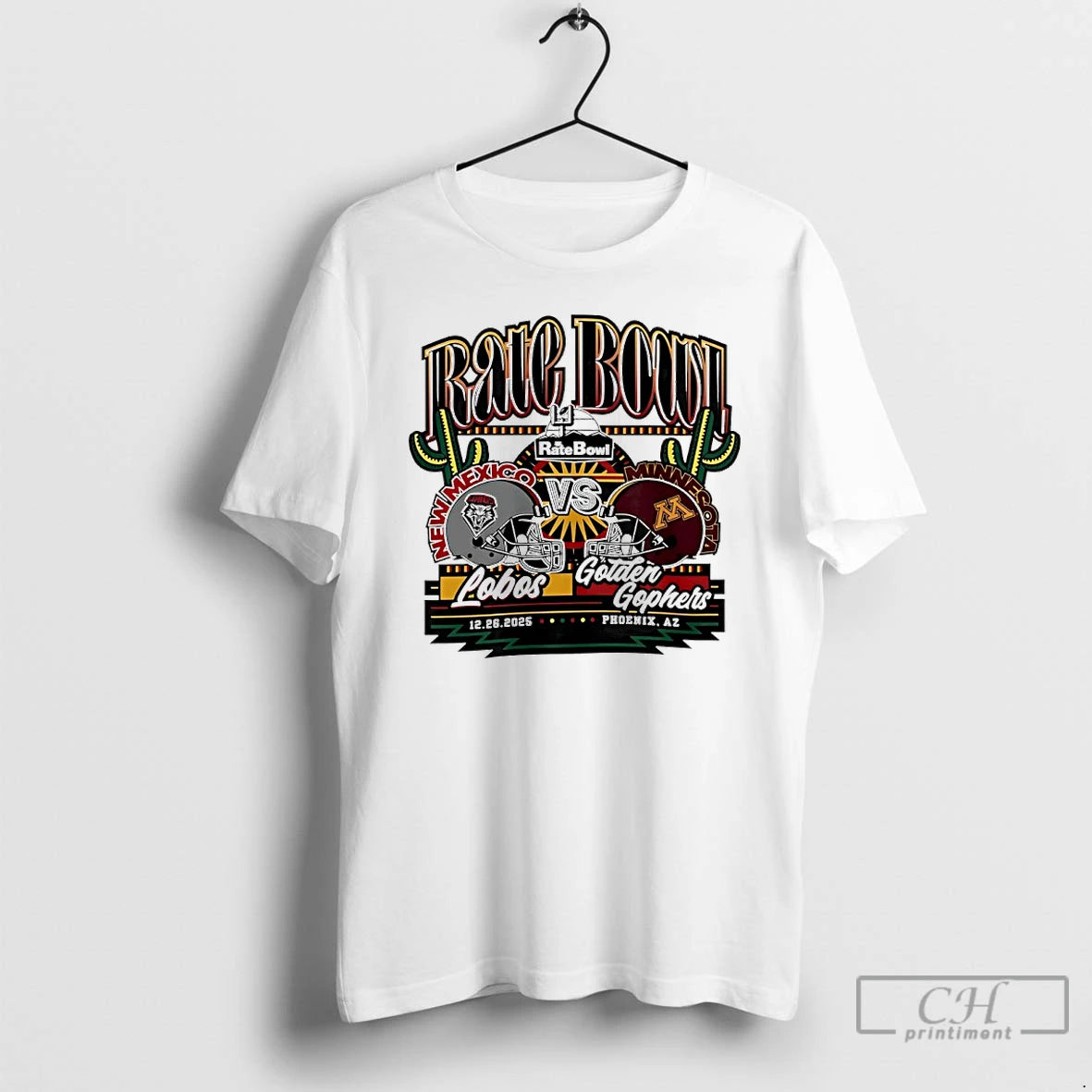 Premium New Mexico Lobos Vs Minnesota Golden Gophers 2025 Rate Bowl Matchup Helmet T Shirts Hoodie, Sweatshirt