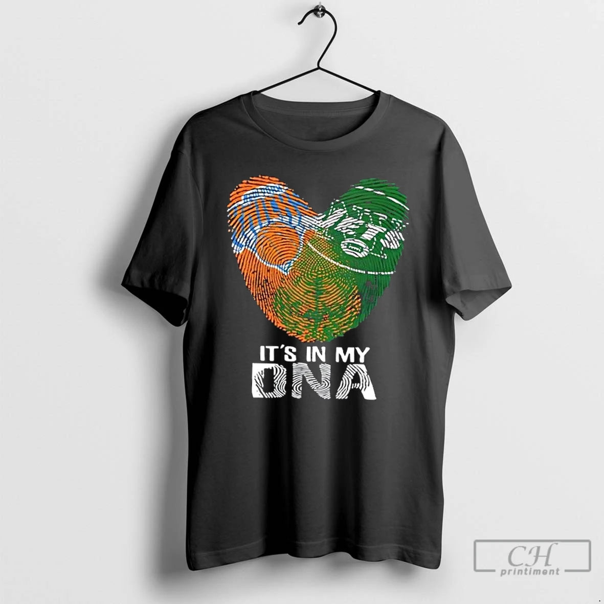 Premium New York City Sports Knicks X Jets Its In My Dna Fingerprint Heart T-Shirts, Hoodie, Sweatshirt | WearSparks.com