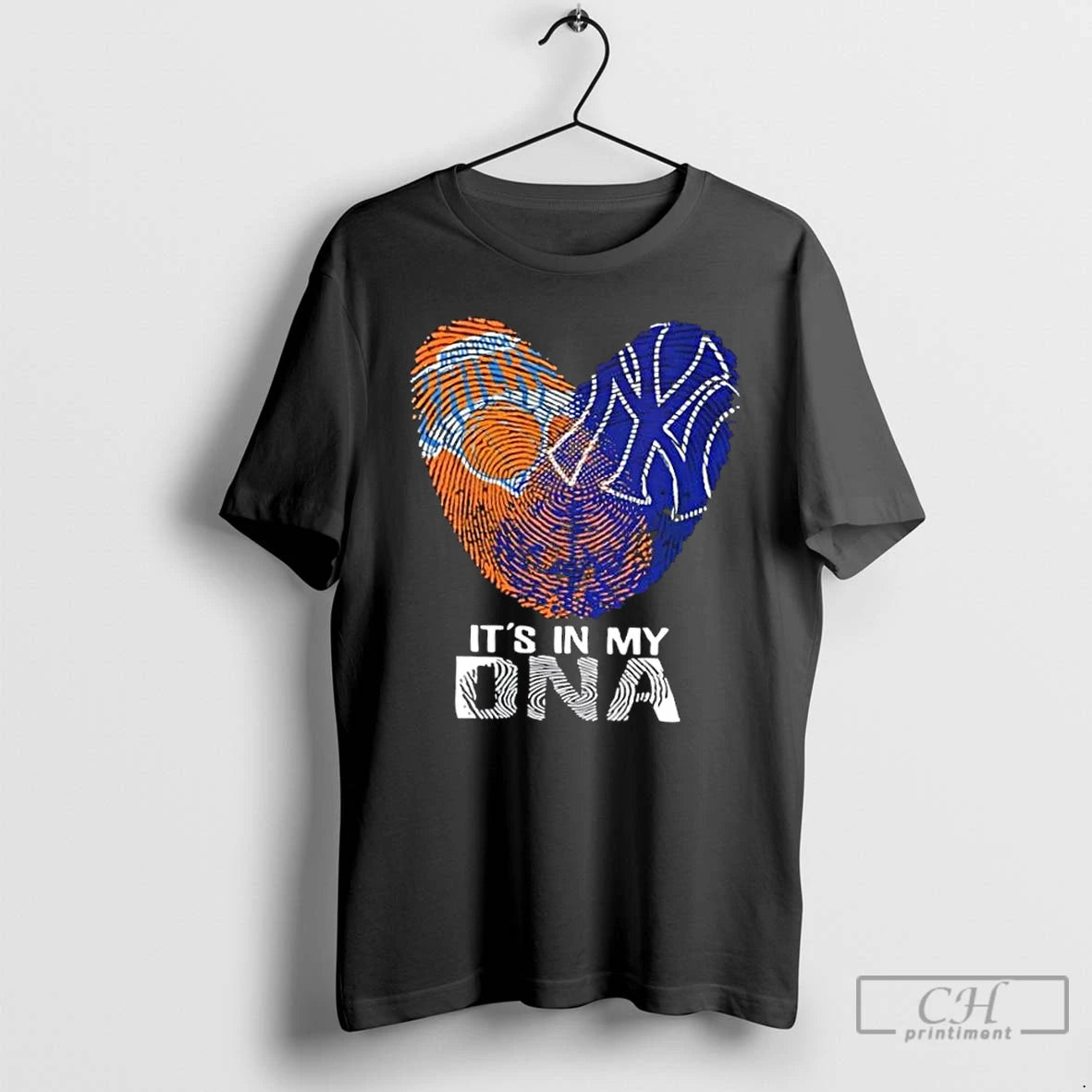 Premium New York City Sports Knicks X Yankees Its In My Dna Fingerprint Heart T-Shirts, Hoodie, Sweatshirt | WearSparks.com
