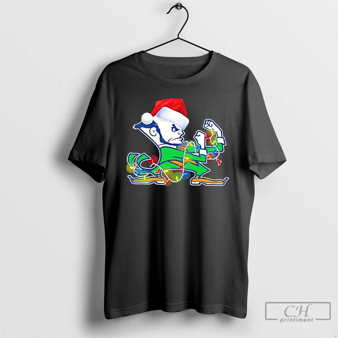 Premium Notre Dame Fighting Irish Logo Christmas Lights T-Shirts, Hoodie, Sweatshirt | WearSparks.com