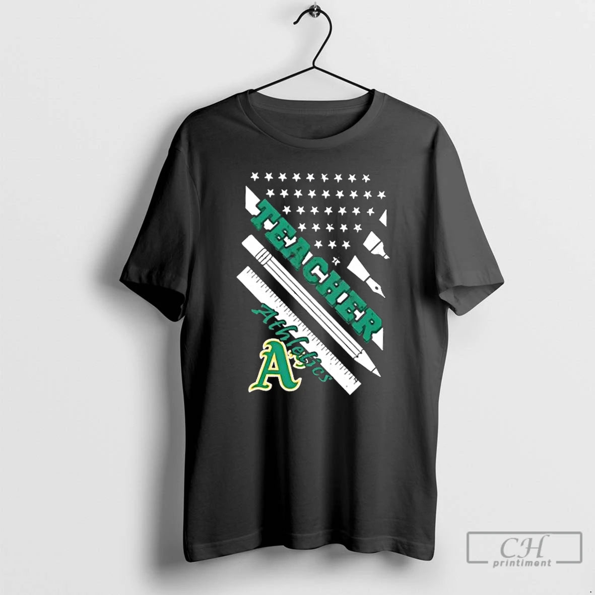 Premium Oakland Athletics Baseball X Teacher American Flag T-Shirts, Hoodie, Sweatshirt | WearSparks.com