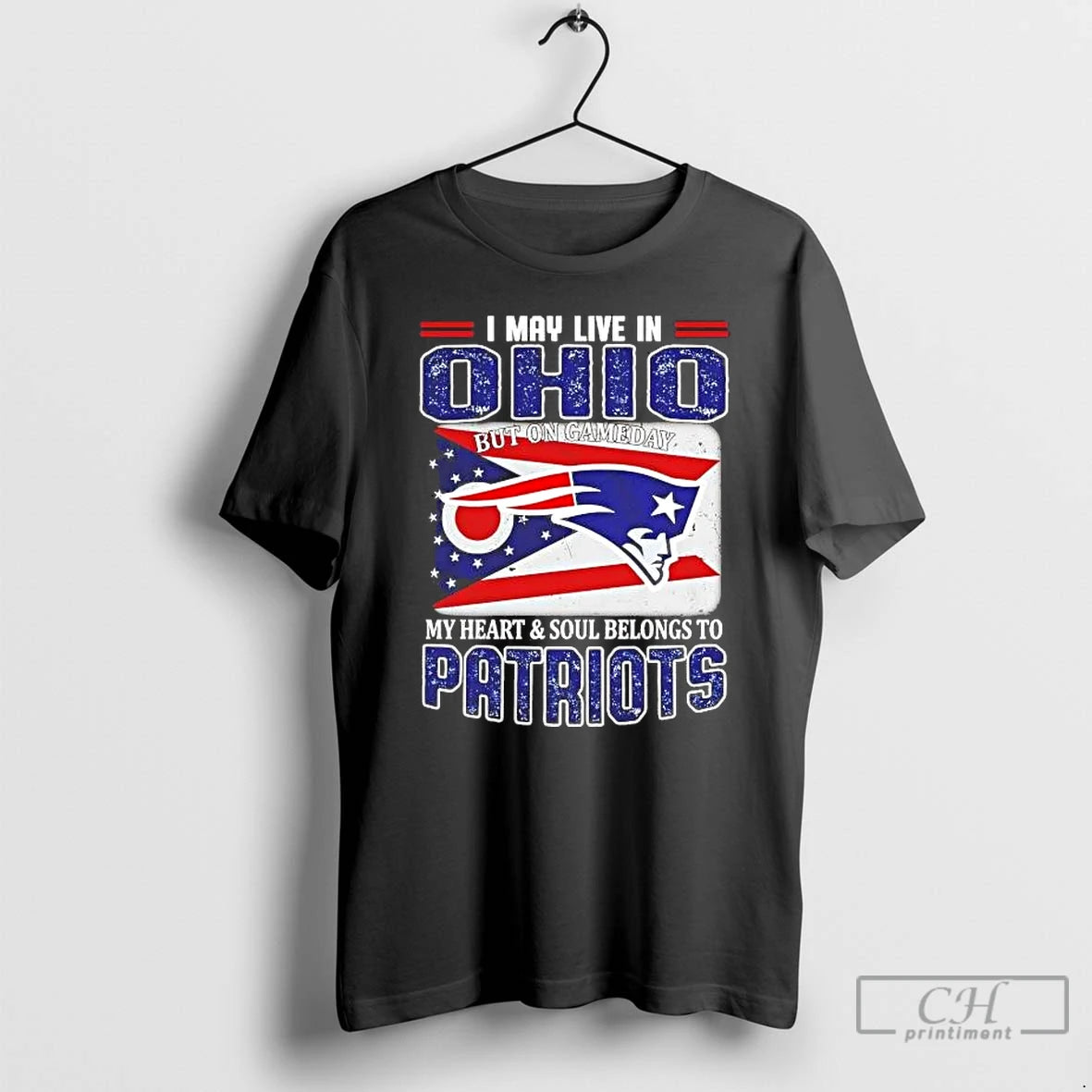 Premium On Gameday My Heart And Soul Belongs To Patriots I May Live In Ohio T-Shirts, Hoodie, Sweatshirt | WearSparks.com