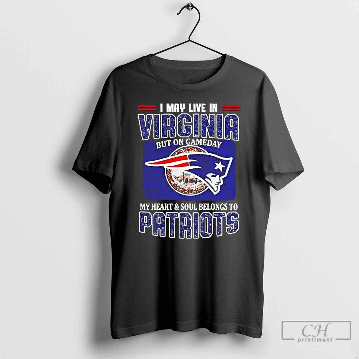Premium On Gameday My Heart And Soul Belongs To Patriots I May Live In Virginia T-Shirts, Hoodie, Sweatshirt | WearSparks.com