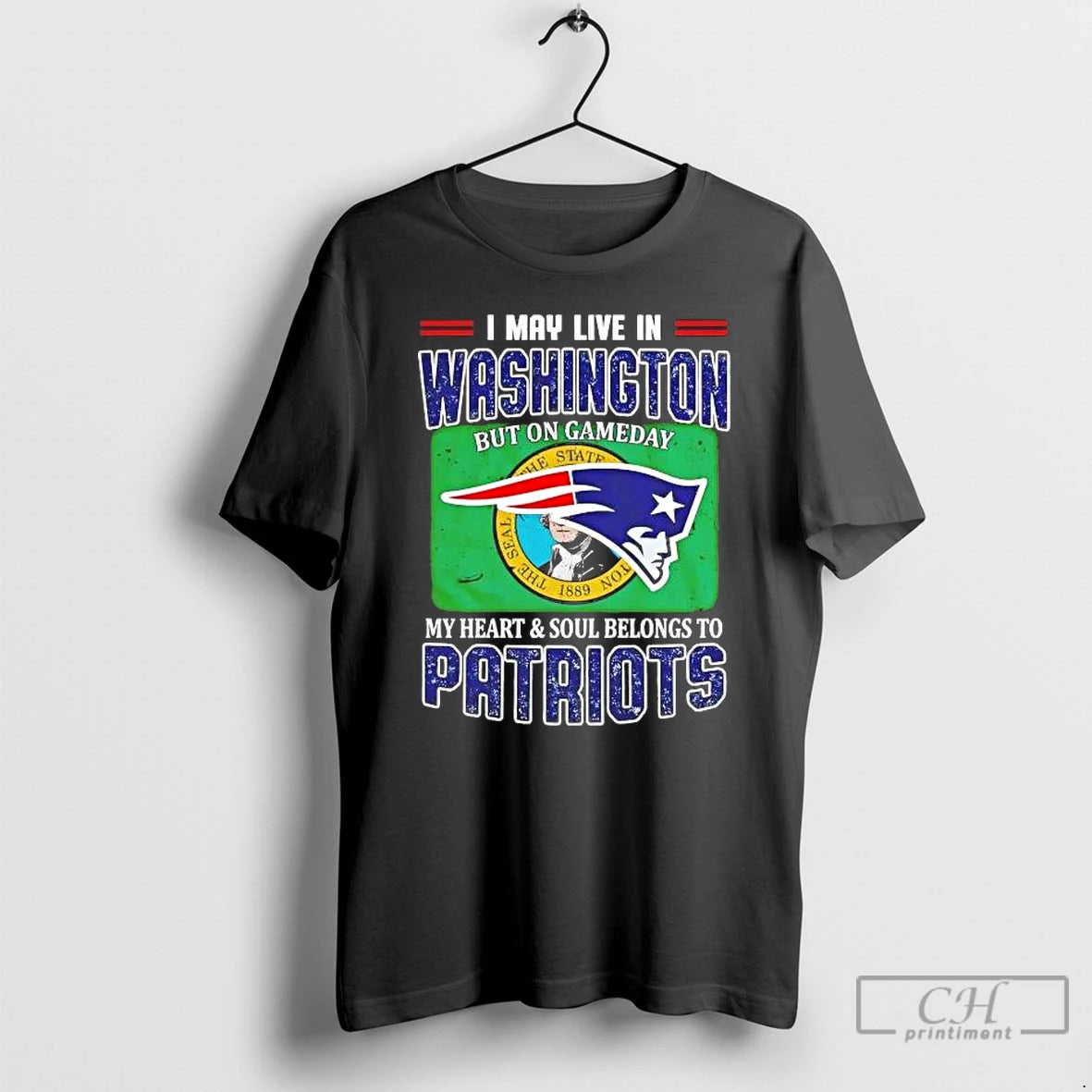 Premium On Gameday My Heart And Soul Belongs To Patriots I May Live In Washington T-Shirts, Hoodie, Sweatshirt