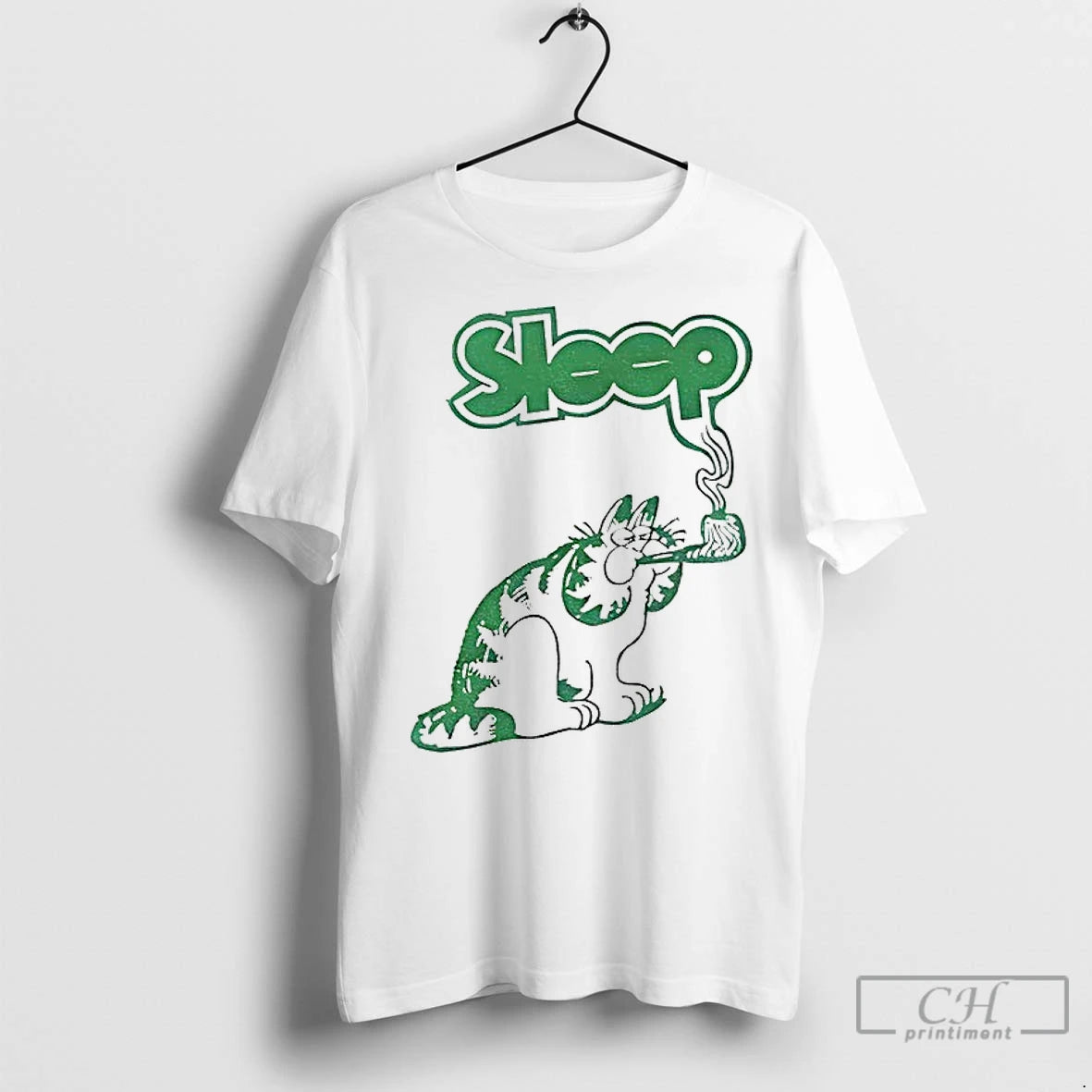 Premium Orange Cat Smoking Sleep Vintage