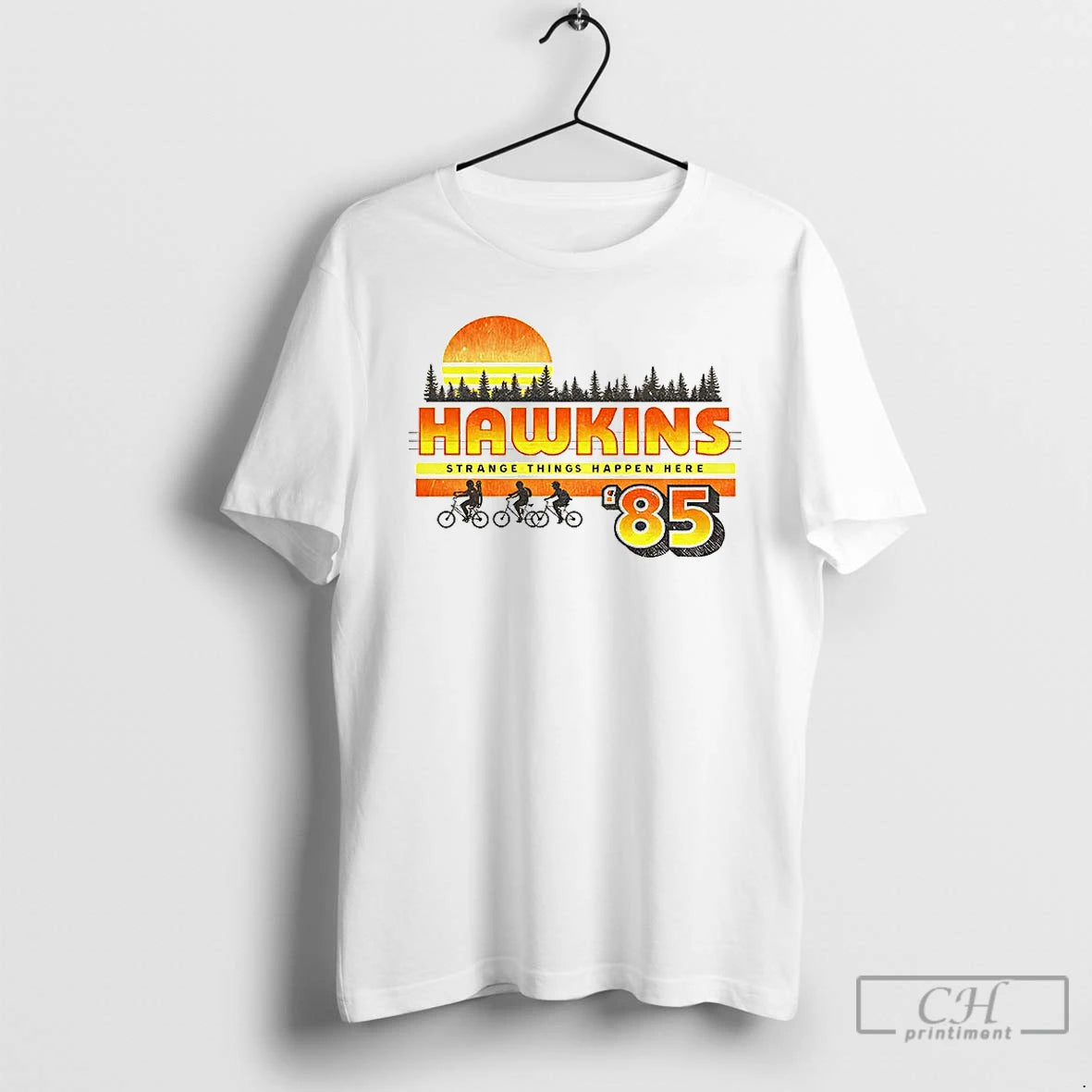 Premium Retro 80s Sci Fi Town85 Strange Things Happen Here T-Shirts, Hoodie, Sweatshirt | WearSparks.com