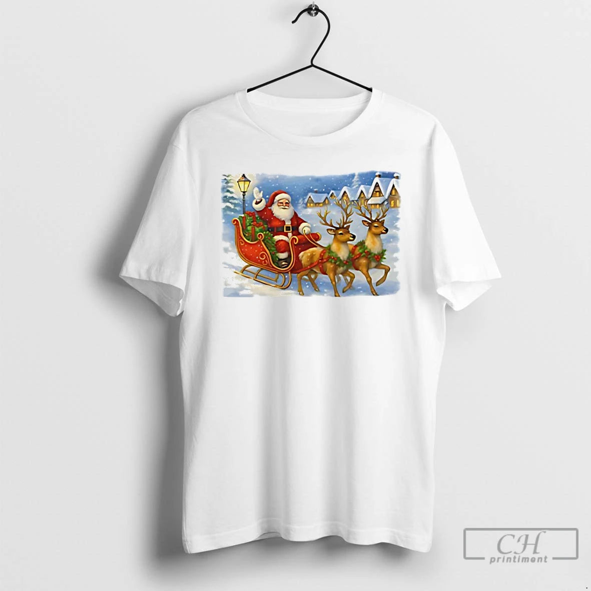 Premium Santa Sleigh Reindeer Christmas T-Shirts, Hoodie, Sweatshirt | WearSparks.com