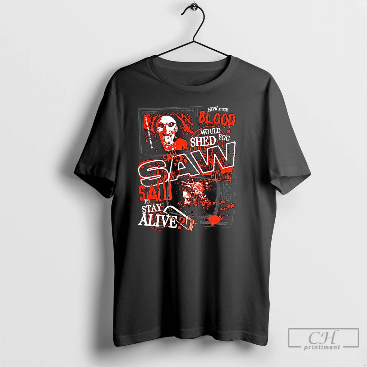 Premium Saw 2004 How Much Blood Would You Shed To Stay Alive Jigsaw I Want T-Shirts, Hoodie, Sweatshirt | WearSparks.com