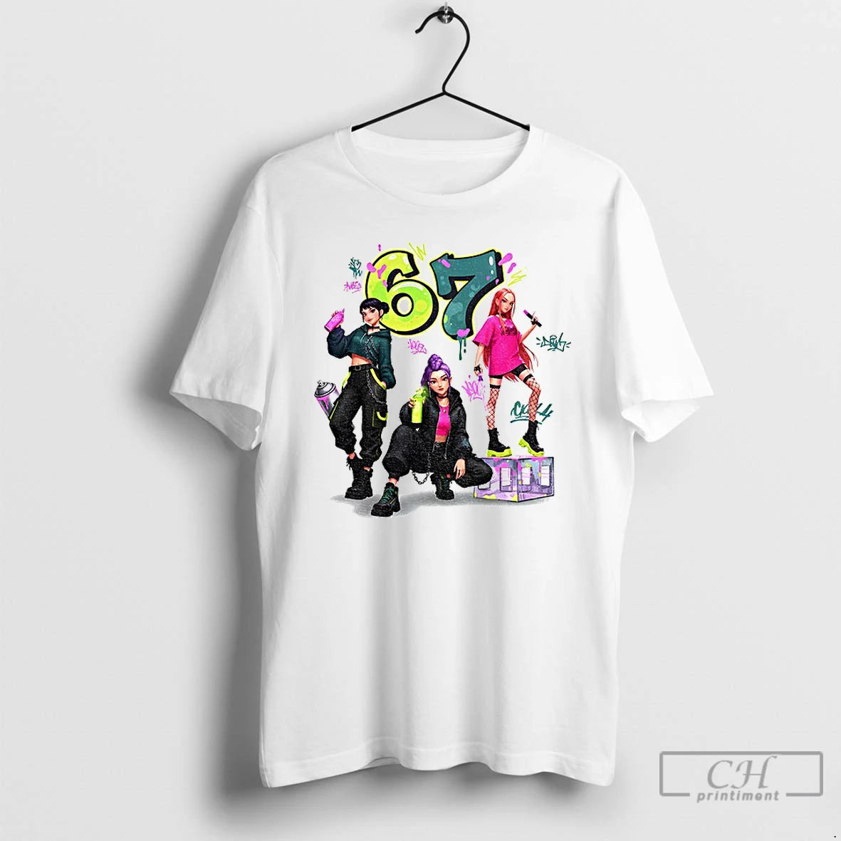 Premium Six Seven 6 7 Meme Graffiti Kpop Huntrix Girls Band T-Shirts, Hoodie, Sweatshirt | WearSparks.com