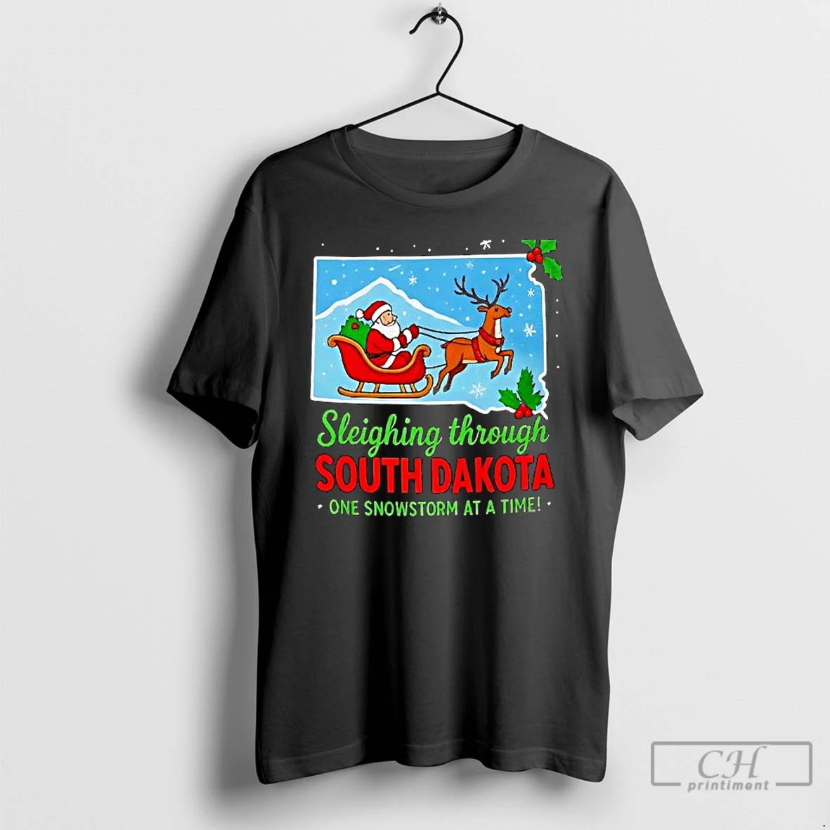 Premium Sleighing Through South Dakota One Snowstorm At A Time T-Shirts, Hoodie, Sweatshirt | WearSparks.com