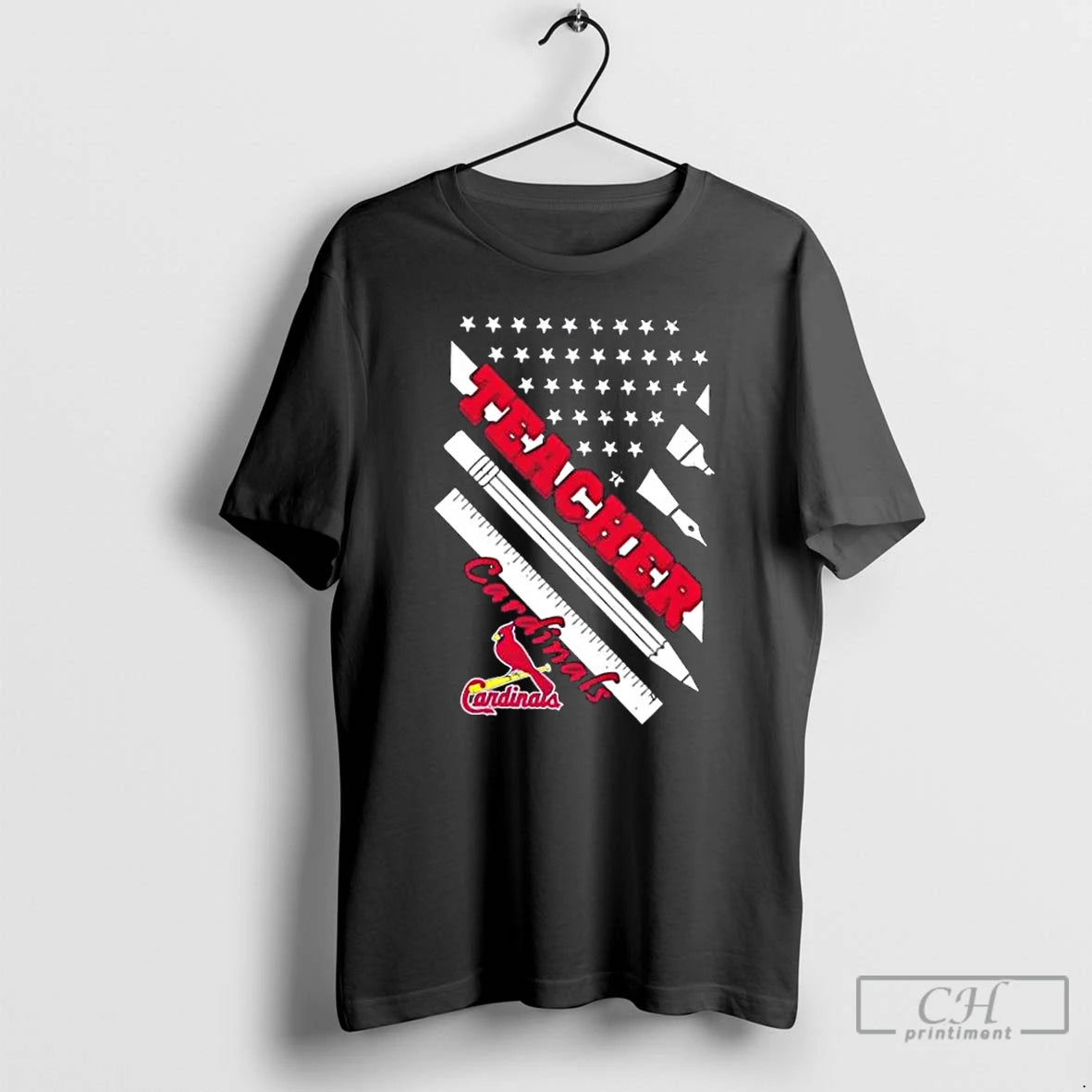 Premium St Louis Cardinals Baseball X Teacher American Flag T-Shirts, Hoodie, Sweatshirt | WearSparks.com