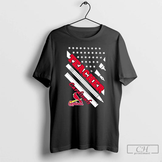 Premium St Louis Cardinals Baseball X Teacher American Flag T-Shirts, Hoodie, Sweatshirt | WearSparks.com