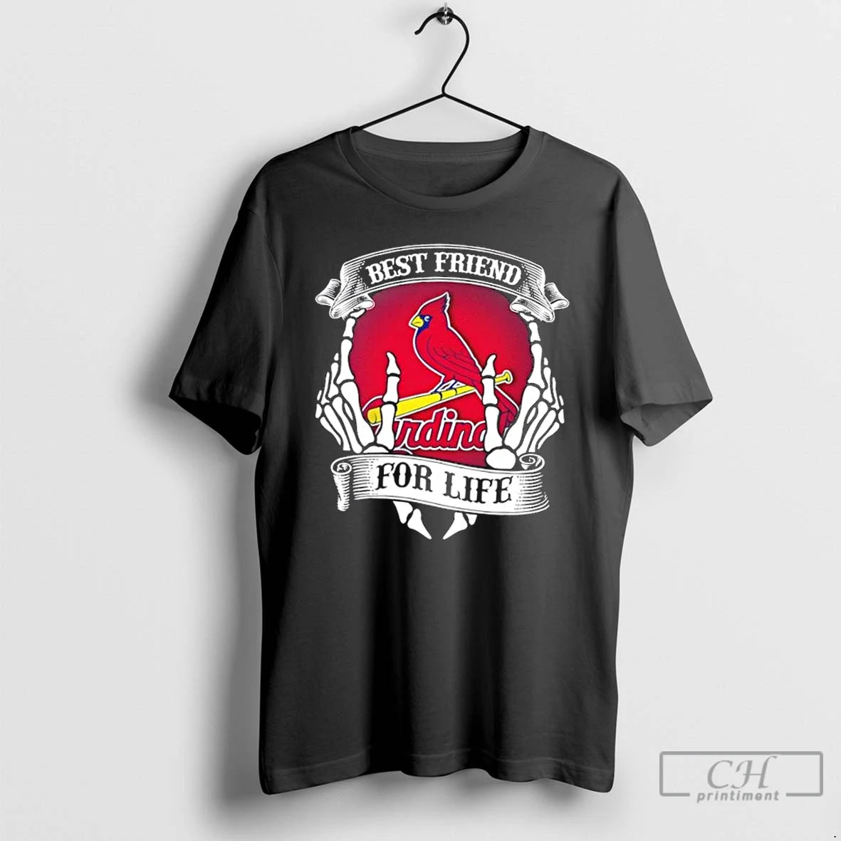 Premium St Louis Cardinals Baseball Best Friend For Life Hands Bones T-Shirts, Hoodie, Sweatshirt | WearSparks.com
