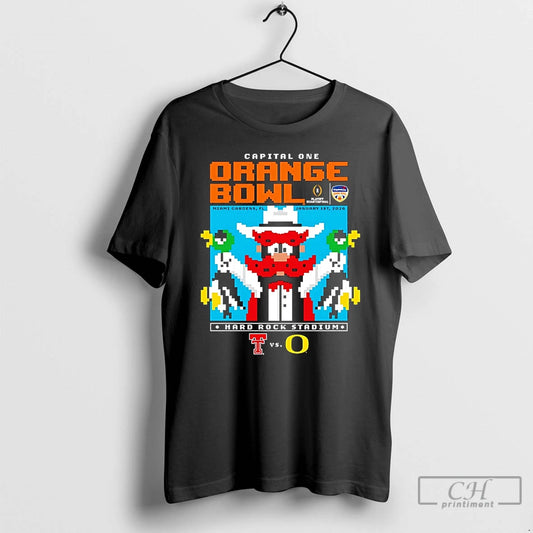 Premium Texas Tech Vs Oregon 2025 26 Orange Bowl Duck Hunt 8 Bit T Shirts Hoodie, Sweatshirt | WearSparks.com