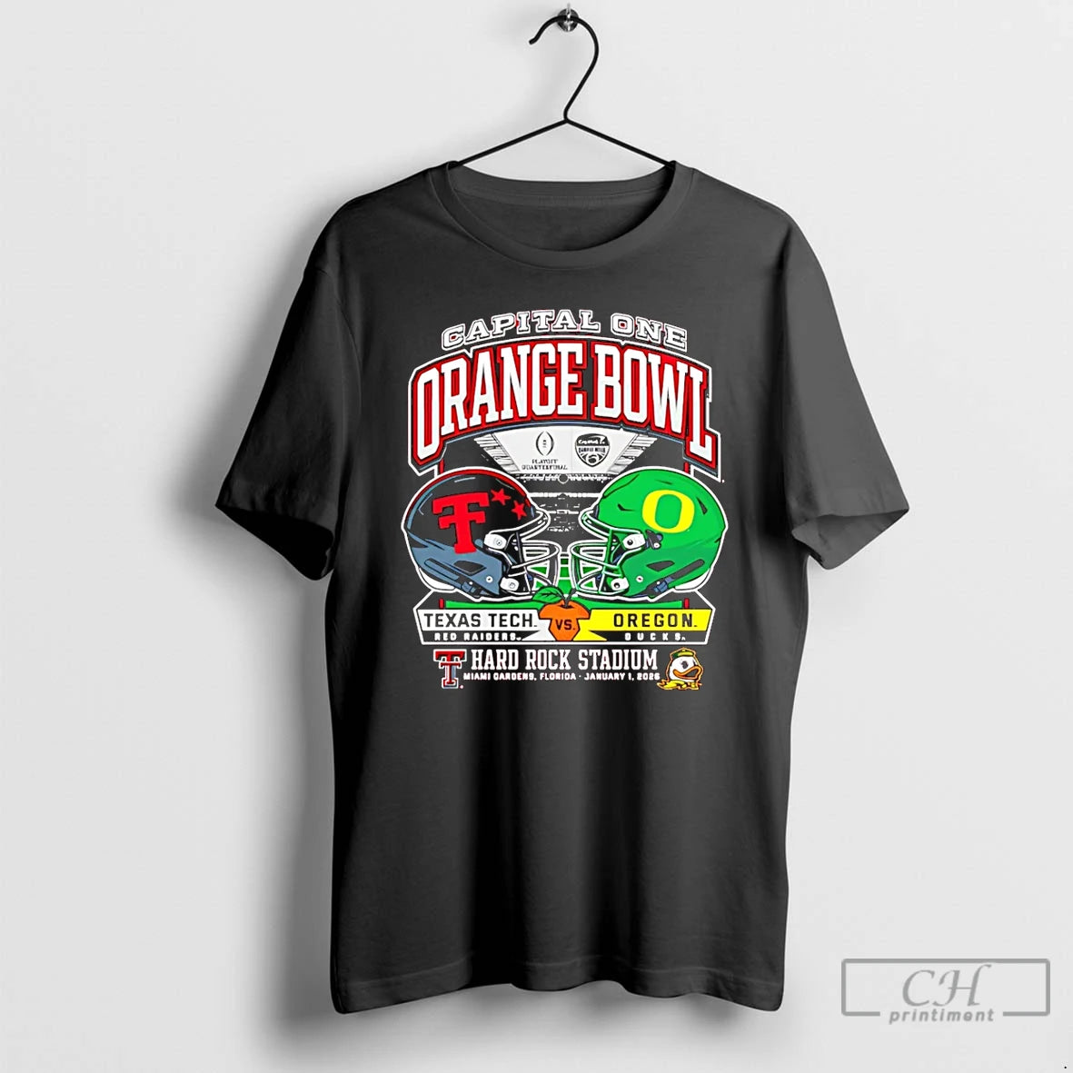 Premium Texas Tech Vs Oregon 2025 Orange Bowl Dueling Helmets T-Shirts, Hoodie, Sweatshirt | WearSparks.com