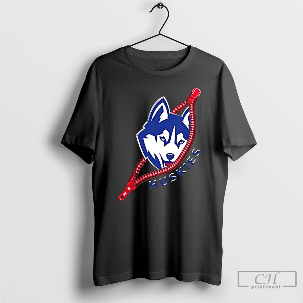 Premium Zipper X Connecticut Huskies Football Logo T-Shirts, Hoodie, Sweatshirt | WearSparks.com