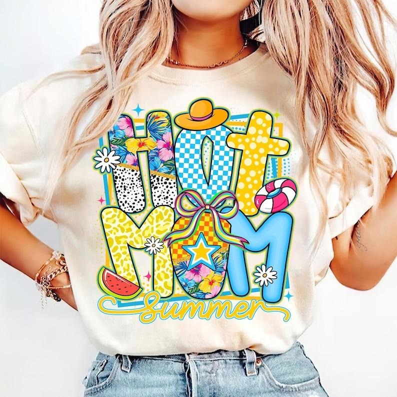Preppy Hot Mom Summer Life Mothers Day Beach Girly Checkered Mom T-Shirt Hoodie, Sweatshirt | WearSparks.com