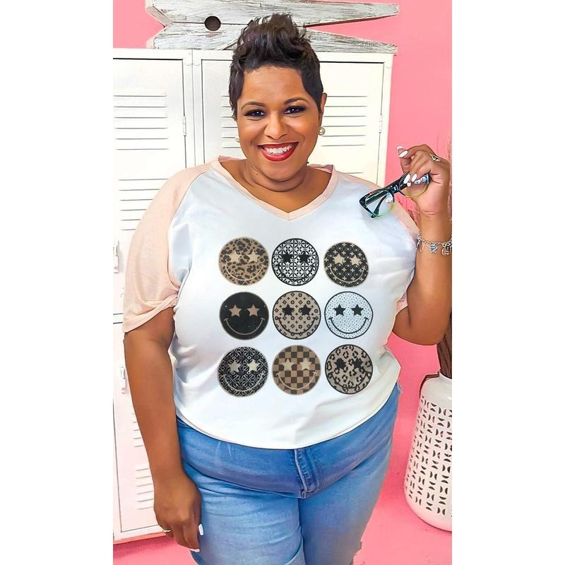 Preppy Smiley V-Neck T-Shirts, Hoodie, Sweatshirt | WearSparks.com