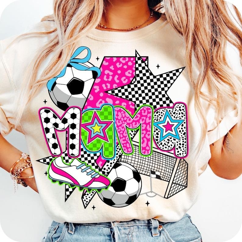 Preppy Soccer Mama Brushstroke Lightning Coquette Game Day T-Shirt Hoodie, Sweatshirt | WearSparks.com