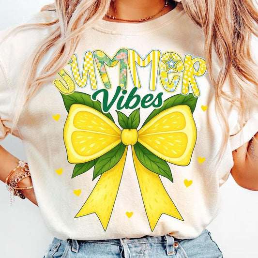 Preppy Summer Vibes Lemon Bow Girly Coquette Cute Everyday Trendy Summer T-Shirt Hoodie, Sweatshirt | WearSparks.com