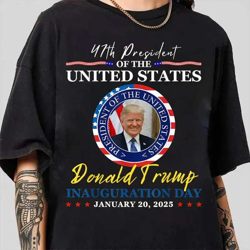President Donald Trump Inauguration Day 2025 Memorabilia T-Shirt Hoodie, Sweatshirt | WearSparks.com