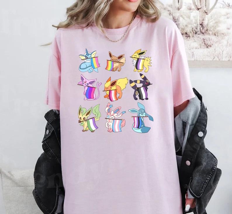 Pride Evolutions, LGBT Friendly Shirt, LGBTQ+ Support Shirt, Rainbow Shirt, LGBT Anime Shirts, Pride Flag Shirt. Hoodie,...