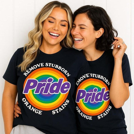Pride Removes Stubborn Orange Stains Shirt, Funny Anti Trump LGBTQ Tee, Fu*k Trump, Progressive Political Feminist...