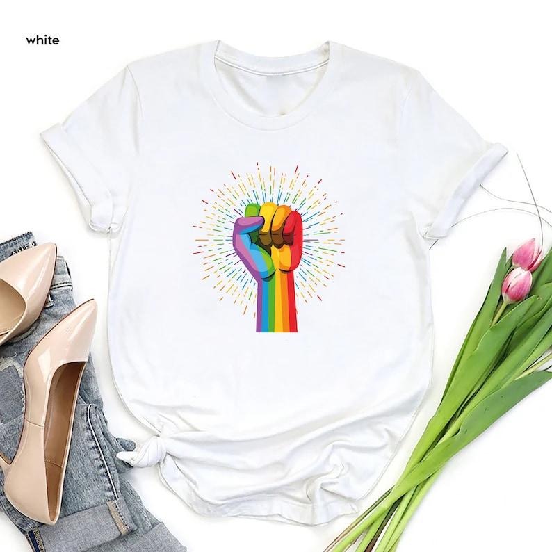 Pride T Shirt Hoodie Sweater,Pride Rights Shirt,Gay Fist Hand Pride Symbol,Equality Shirt,LGBTQ Fist Shirt,LBGT Pride...