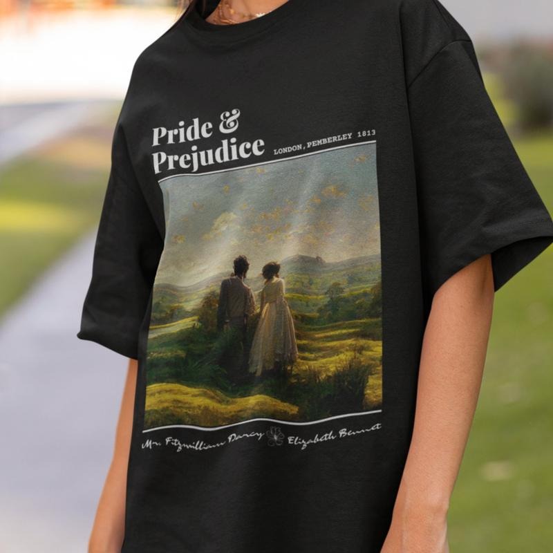 Pride and Prejudice T- Shirt,Pride and Prejudice Gift, Elizabeth Bennet & Mr. Darcy Pemberley T-shirt, Book Lover...